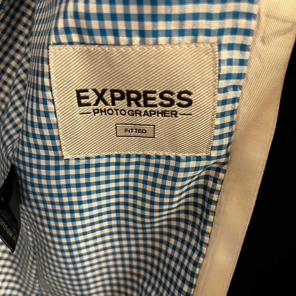 Express Men’s Blue Slim-Fit Sport Coat with Notched Lapel Size 36R